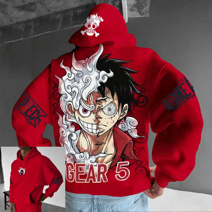 Anime Hoodie Men Women One Piece Luffy Gear 5 Nika Streetwear Casual Pullover Sweatshirt Autumn Winter Cosplay Long Sleeve Tops