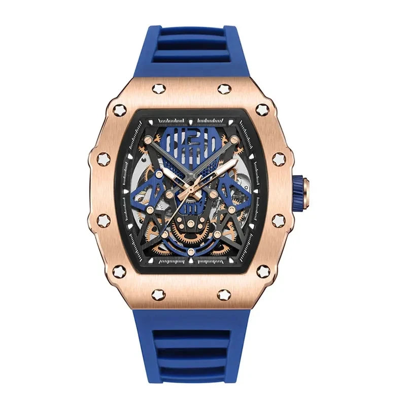 BAOGELA Richard Automatic Mechanical Watch for Men Wrist Watch Luxury Watches with Free Shipping Rubber Strap Reloj Hombre