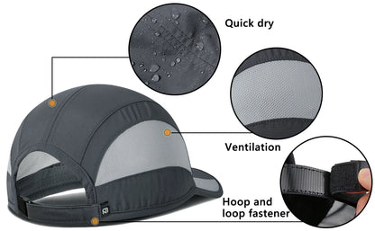 GADIEMKENSD Unisex Quick Dry Sports Cap - Running, Hiking, Golf - Sun Protective Outdoor Cap (Gorra Running, Boné Corrida）