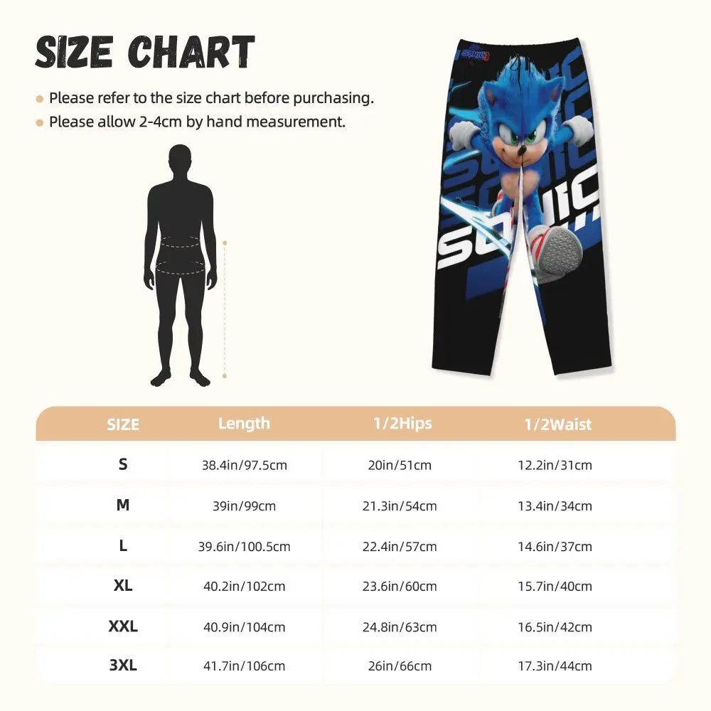 Custom Printed Womens Soniced Pajama Pants Hedgehog Game Sleepwear Sleep Lounge Bottoms with Pockets