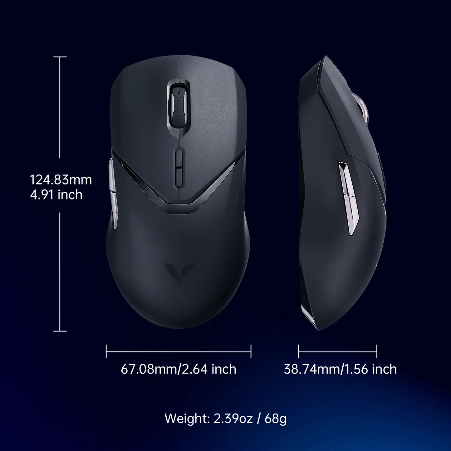 Rapoo VT9PRO PAW3398 безжична геймърска мишка 68g, кабелна, програмируема, ергономична, 26000DPI, презареждаема чрез Type C, аксесоар за PC геймъри