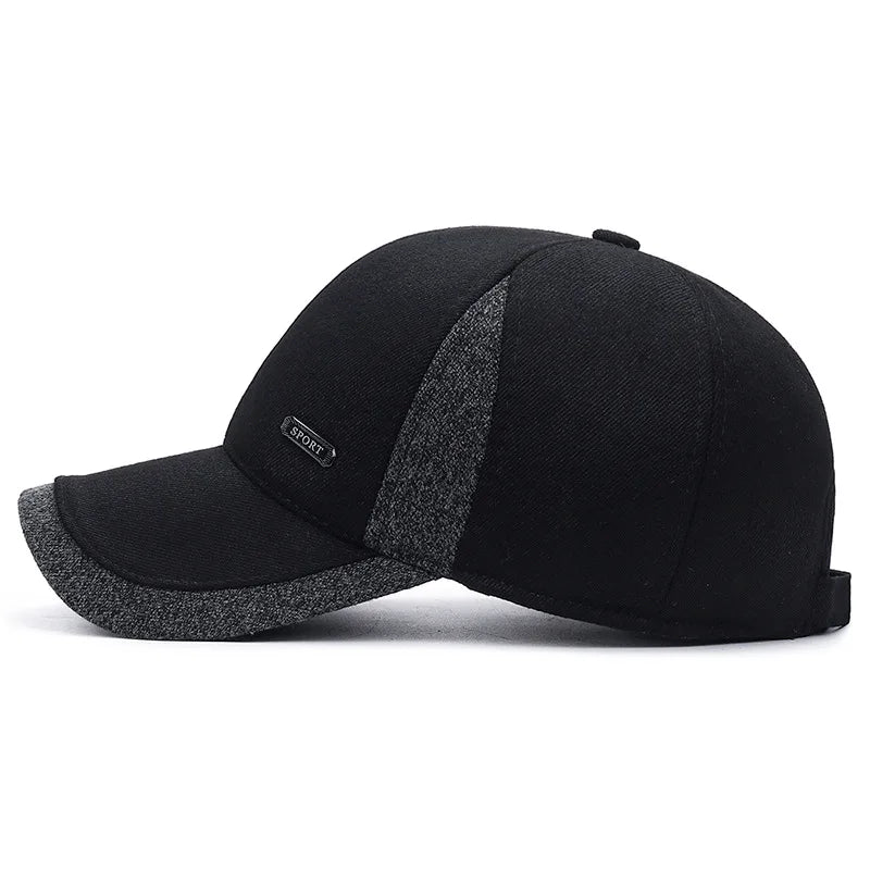 Waterproof Sports Cap Comfortable Adjustable Lined Earflap Cap Lightweight Winter Hat for Casual