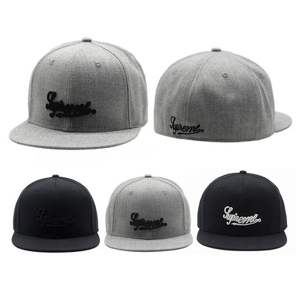 Embroidered Full Closed Fitted Cap Hat New York Size Trucker Bboy Men Bill Hip Hop Plain Baseball Snapback Flat Visor Brim Era