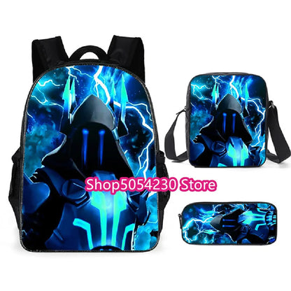 Zaino Fortnited 3PCS per ragazzi, Victory Game, 16 Inch, resistente all’acqua, per scuola materna, zaino scolastico cool per scuola elementare