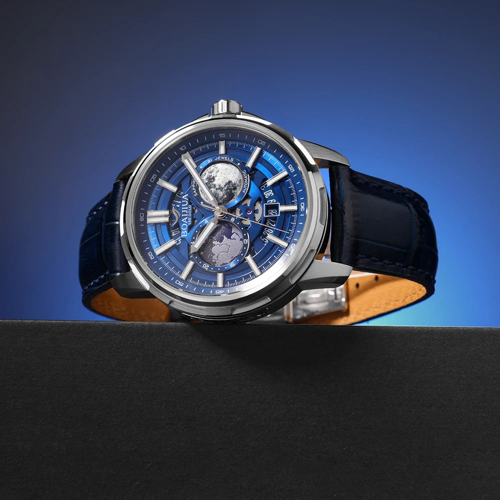 BORIAGE(BOAIJIUA) Orologio meccanico da uomo completamente automatico, design originale, impermeabile e luminoso