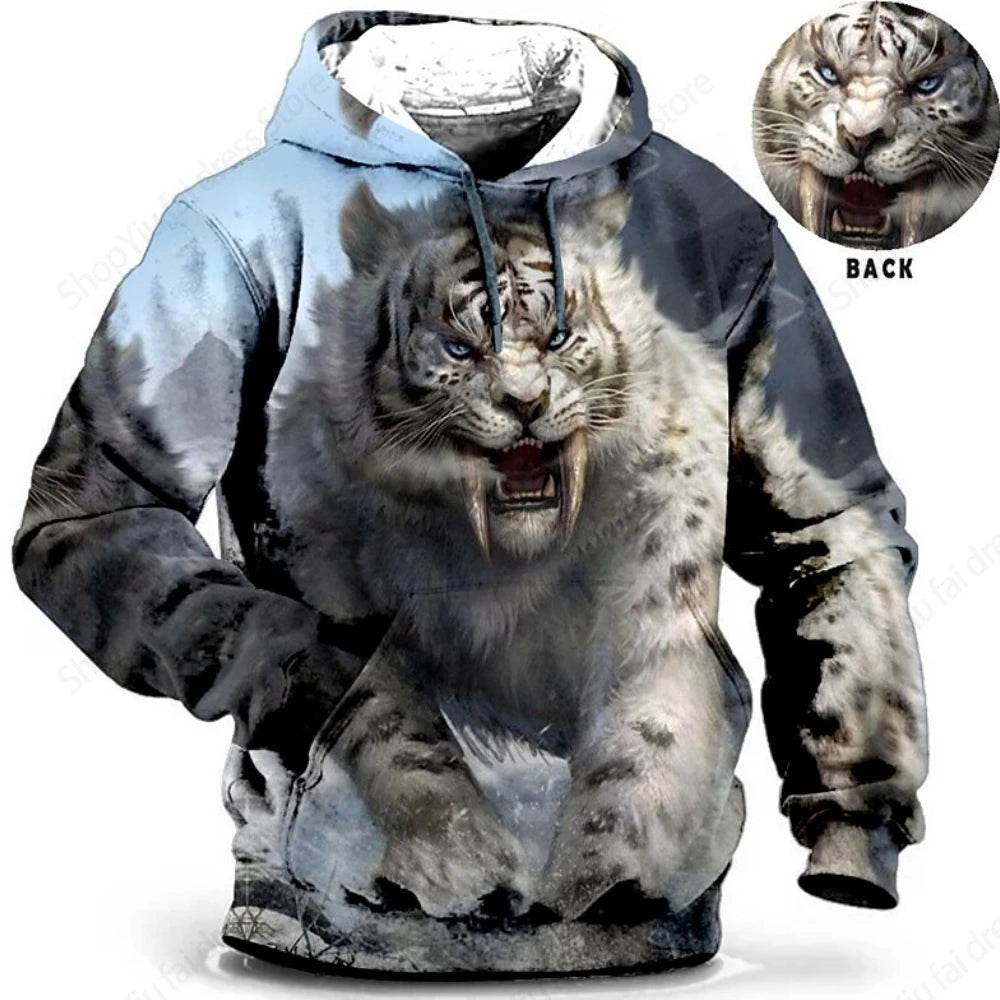 Vintage Hoodies For Men Wolf Bee Animal Pattern 3D Print Hoodie Men Fashion Hoodie Sweatshirt Boy Coat Women Sweat 6XL Tracksuit