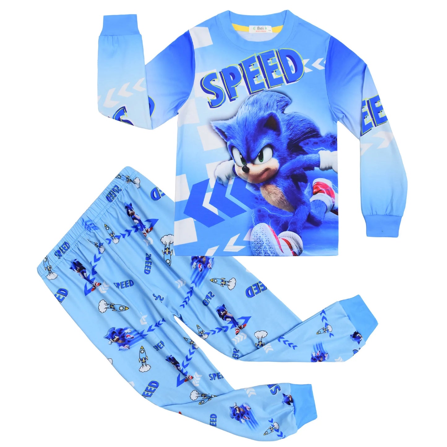 Sonic New Spring Autumn Children's Pajamas Boys and Girls Cartoon Long Sleeve Clothes Toddler Cotton Pajama Set Hedgehog Gift