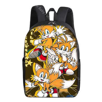 New Cute Anime Backpack for Adult Men Student Schoolbag Teenagers Cartoon Sonics Bag Rucksack Waterproof Bookbag Birthday Gifts