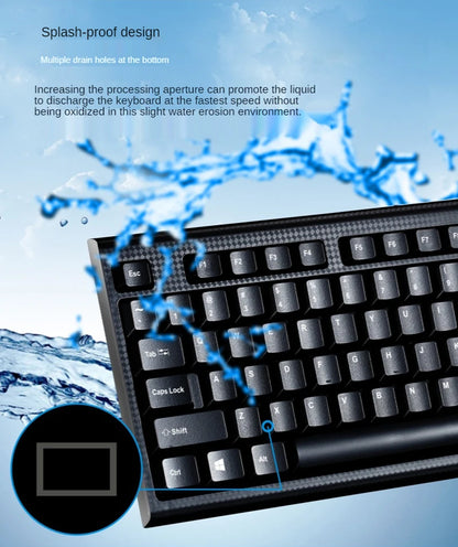 Q9 Einzelne Tastatur USB, quadratischer Anschluss, für Büro und Zuhause, PS2-Rundanschluss, kabelgebunden, für Desktop-Computer