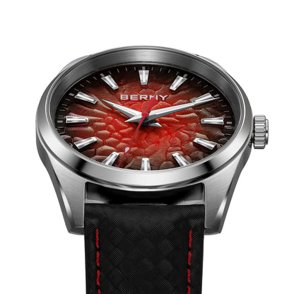 Montre pour homme BERNY – Montre à quartz élégante et classique, étanche à 10 ATM, dotée d'un verre saphir et d'aiguilles luminescentes, idéale pour une tenue habillée ou professionnelle, avec bracelet en cuir.