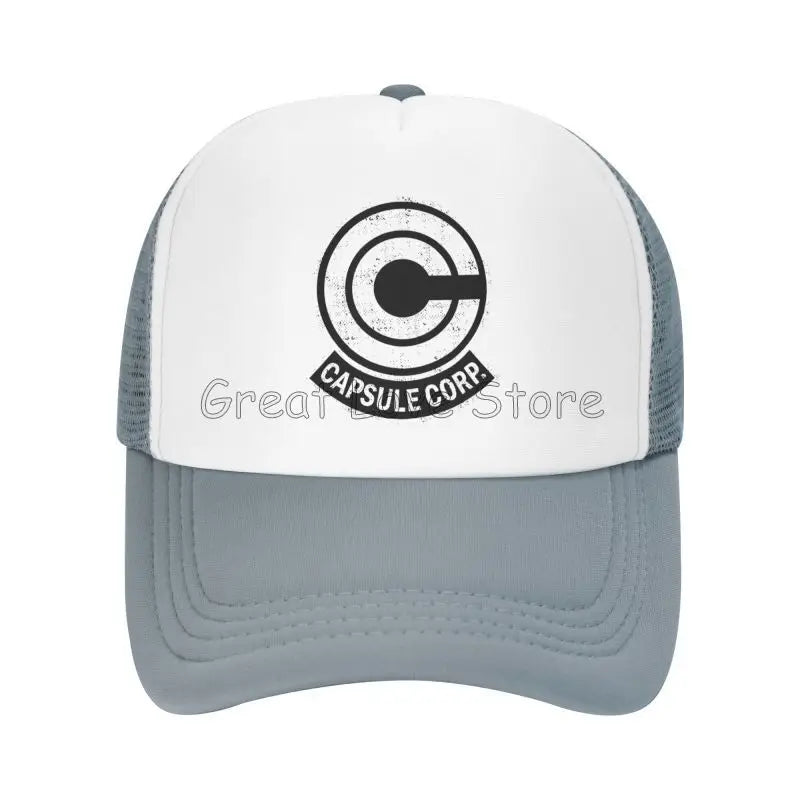 Capsule Corp Mesh Baseball Caps Unisex Hip-Hop Trucker Hat Anime DBZ Dad Hat Adjustable Racing Cap Summer Trucker Snapback Hats