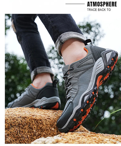 Marken-Wanderschuhe für Herren, atmungsaktive Mesh-Reiseschuhe, wasserdichte Outdoor-Schuhe für Jagd und Angeln, Berg-, Offroad-, Reit- und Sportschuhe