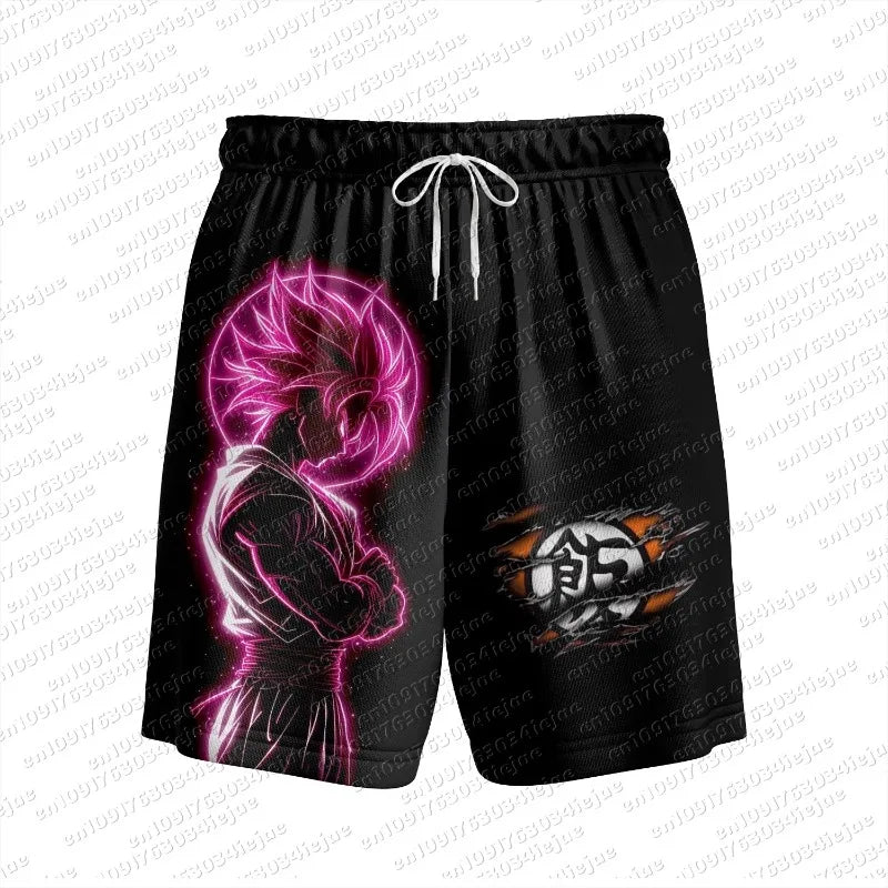 2026 Adult Boys Loose Short Hot Summer Mens Male Beach Pants Top Short Gift Sweatpants Goku Dragon Ball Z Casual Shorts Hot