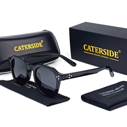 Caterside Nové retro polarizované pánské sluneční brýle s čtvercovým rámem z TR90, dámské sluneční brýle, outdoor, řízení, rybaření, UV400, dárek
