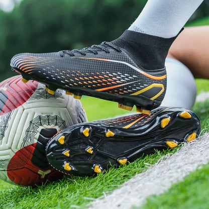 New Men's Soccer Shoes Breathable Soft Outdoor Grass Football Shoes Cleats Long Spikes Comfortable Training Sport Shoes for Men