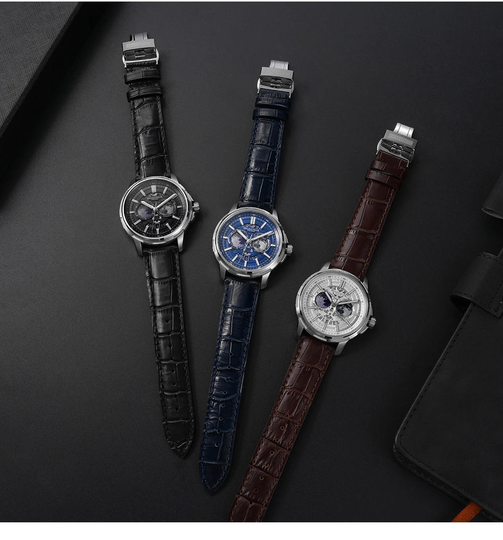 BORIAGE(BOAIJIUA) Orologio meccanico da uomo completamente automatico, design originale, impermeabile e luminoso