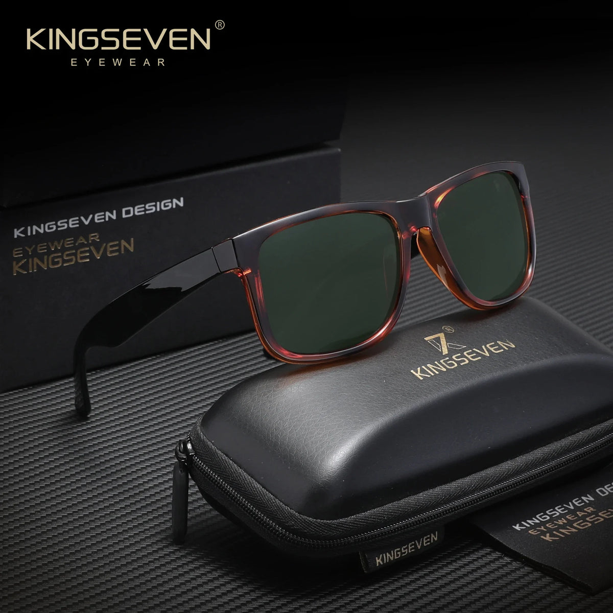 KINGSEVEN Fashion Square polarizované sluneční brýle pro muže a ženy – brýle na řízení, outdoor a cestování, UV400