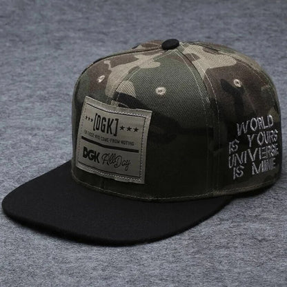 Men's Letter Embroidery Tide All-match Flat Brim Baseball Cap Ladies Summer Hip-hop Hat Outdoor Shade Adjustable Peaked Cap