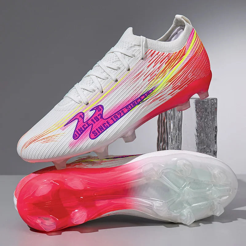 Chaussures de football pour adolescents, adultes, hommes et femmes, crampons universels TF FG tout terrain, chaussures de football avec clous de sol