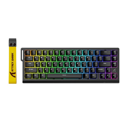 ATTACK SHARK X68 HE Teclado gaming mecânico Rapid Trigger 60% com fios, atuação ajustável, interruptores magnéticos Hall Effect, 8KH