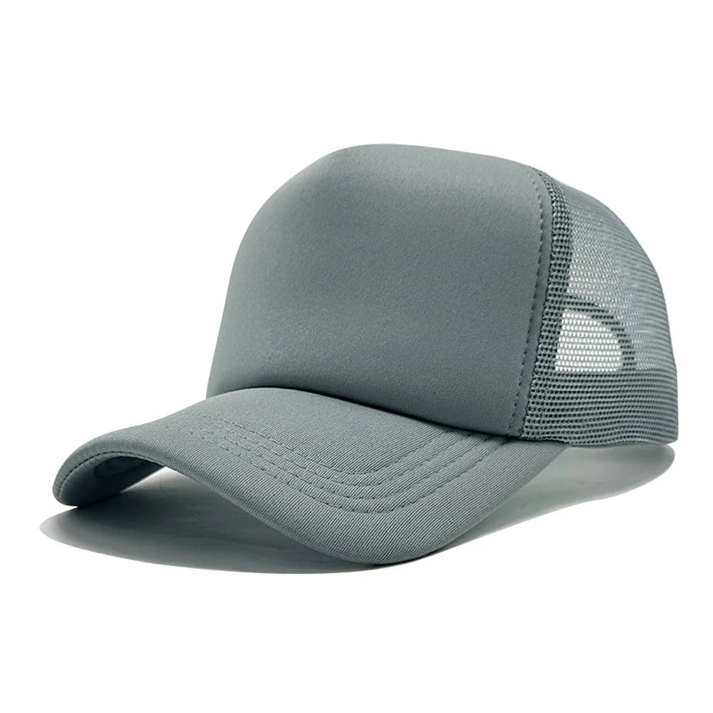 Casquette unisexe décontractée en maille unie, casquette de baseball ajustable à fermeture à pression, pour femmes et hommes, casquette de camionneur hip-hop, streetwear, casquette « Dad Hat »