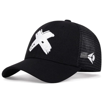 Unisex X Letter Embroidery Baseball Net Caps Spring and Summer Outdoor Adjustable Casual Hats Sunscreen Hat Sports Golf Cap