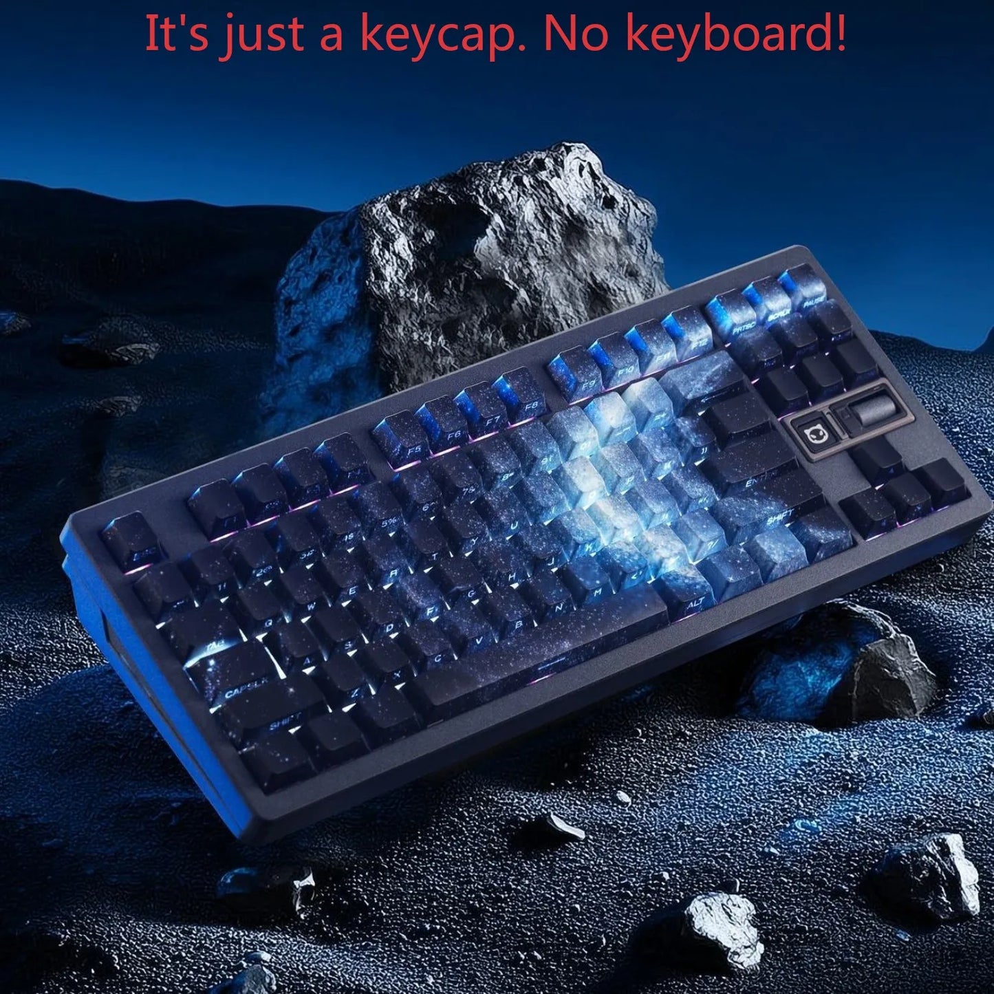 Keycap PBT trasparenti Cherry con incisione laterale e sfumatura Purple Galaxy, 135 tasti, compatibili con tastiere meccaniche 60/64/84/98/108
