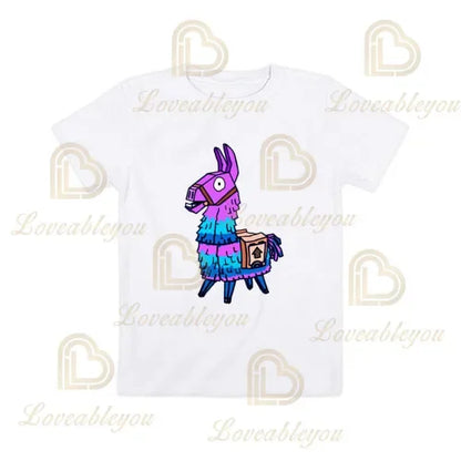 T-shirt cartoon per ragazzi e ragazze Fortnite Battle Royale 3D, 3-14 anni, Victory Royale, top da gioco per bambini e adolescenti