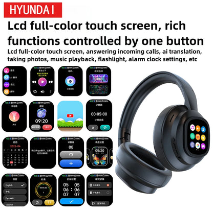 Auriculares HYUNDAI X1PRO inalámbricos Bluetooth 6.0 con traducción por IA – Más de 100 idiomas, control táctil, pantalla LED y cancelación de ruido