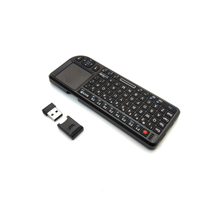 Teclado sem Fios A8 Mini 2.4G com Retroiluminação em 7 Cores, 3 em 1, Teclado Portátil com Touchpad e Air Mouse para Android TV Box, PC e Tablet