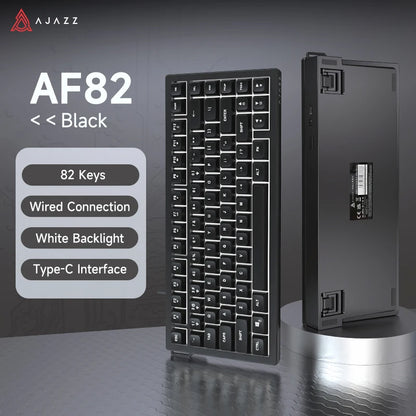 AJAZZ AF82 Low-Proflie Electrostatic Keyboard  4000mAh Trl-Mode 75% Type-C Display Screen  Keyboard Office Gaming E-sport