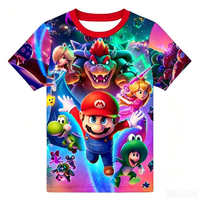 Super Mario Bros 3D Print T-shirt  Adults Children/Youth Mario Peach Sonic Game Cartoon Short Sleeve Tee Streetwear Casual Tops
