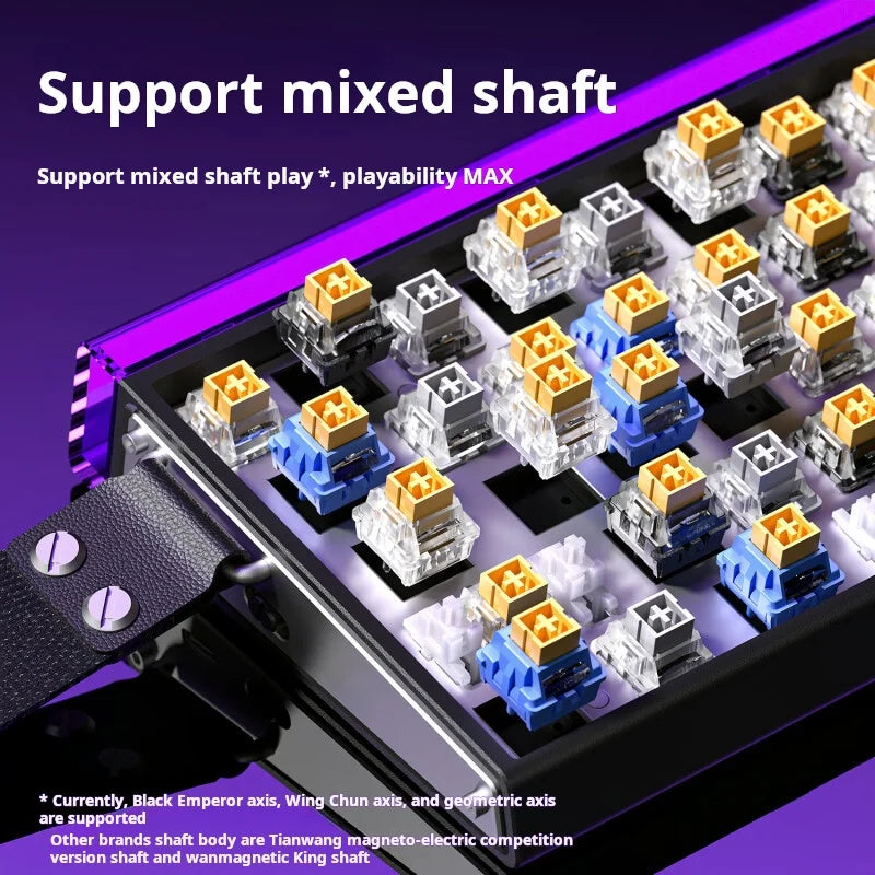 Teclado Mecânico Gaming AULA HERO 68 HE com Eixo Magnético RT, Iluminação RGB com Fio, Taxa de Polling 8K e Gravação Lateral