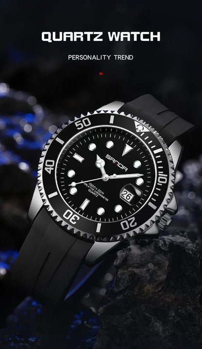 SANDA 7018 Hot Sell Men Quatrz Watch Sport Mens Watches Top Brand Luxury Waterproof Silicone Quartz Clock Men Relogio Masculino