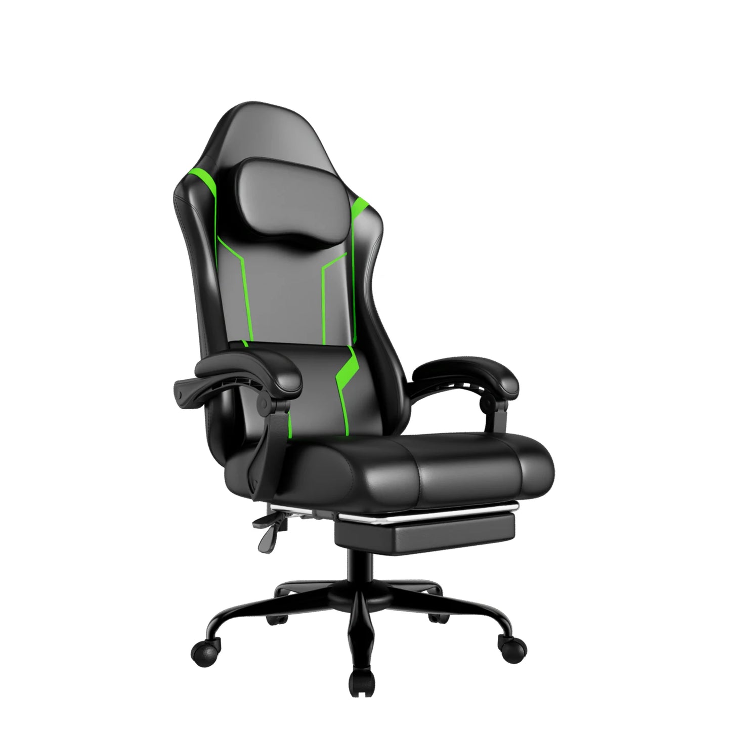 Ergonomic Gaming Chair, Electronic Gaming Chair With Pocket Spring Pad And Footrest, Height Adjustable Computer Chair