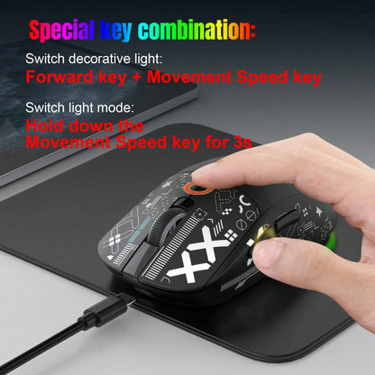 3 Modes Bluetooth Gaming Mouse Rechargeable 2.4G USB Wireless RGB Backlight Mouse for iPad Tablet Laptop Computer