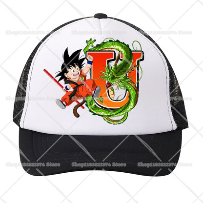 Casquettes de baseball en maille Dragon Ball - Dessin animé Son Goku - Lettres - Adultes et enfants - Casquettes de sport - Anime - Été - Protection solaire - Casquette à visière - Cadeau - Nouveauté