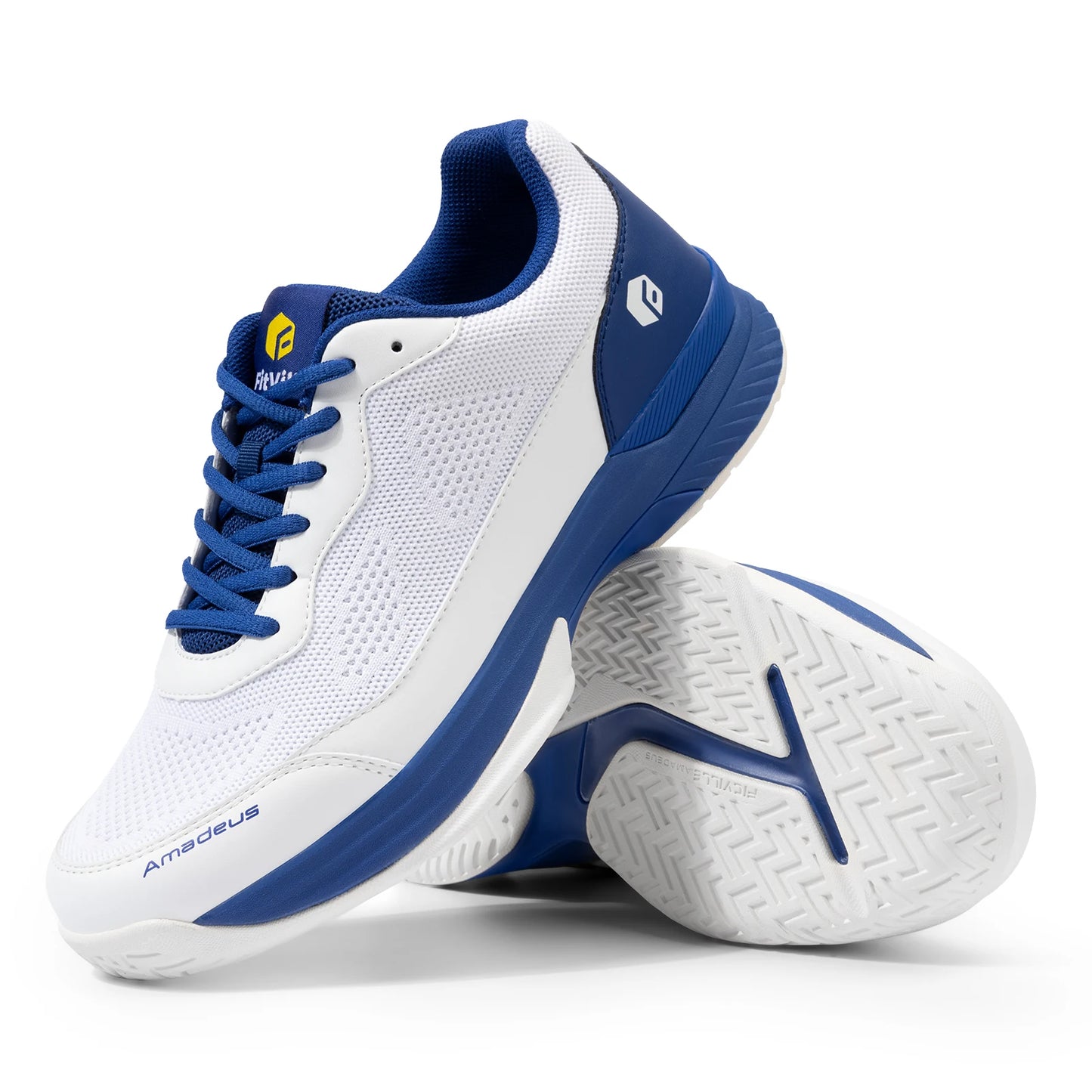 Zapatillas de tenis FitVille para hombre, versión ancha 2E, calzado deportivo profesional de entrenamiento, transpirable y antideslizante, para deportes de raqueta, con soporte para el arco plantar