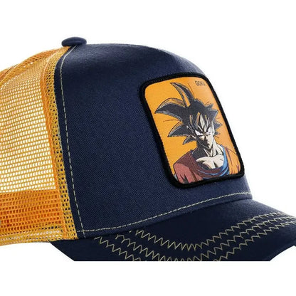 Czapka z motywem Dragon Ball Son Goku – letnia czapka podróżna z daszkiem, męska czapka z haftem w stylu hip-hopowym, z daszkiem przeciwsłonecznym, regulowana czapka typu trucker z siateczką