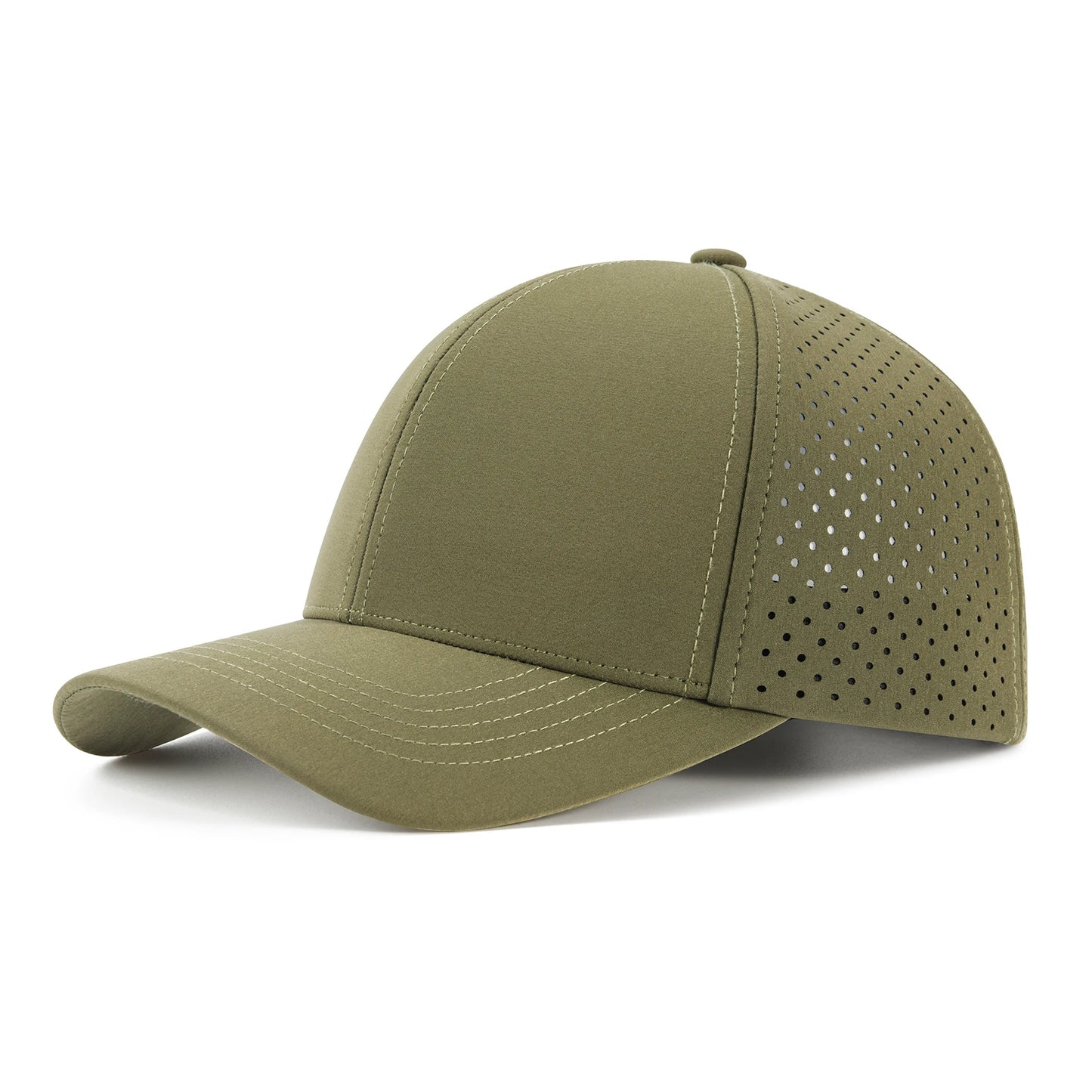 VOBOOM Men Quick Dry Baseball Cap Laser Cut Mesh Ball Curved Brim Snapback Hat Outdoor Running Travel Black Hat