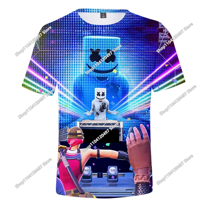 T-shirt de Verão para Criança Battle Royale Fortnite Hero Victory 3D — T-shirt para Rapazes, Raparigas e Bebés