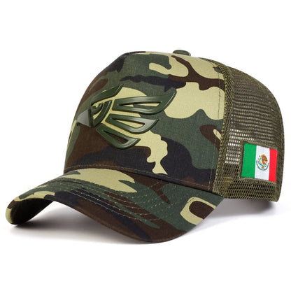 Unisex Mexican Eagle Label Baseball Net Caps Adjustable Casual Hats Spring and Summer Outdoor Sunscreen Hat
