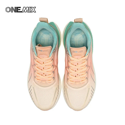 ONEMIX Damskie trampki Czarne oddychające buty do biegania dla kobiet Markowe Bezpłatna wysyłka Różowe modne buty sportowe z amortyzacją
