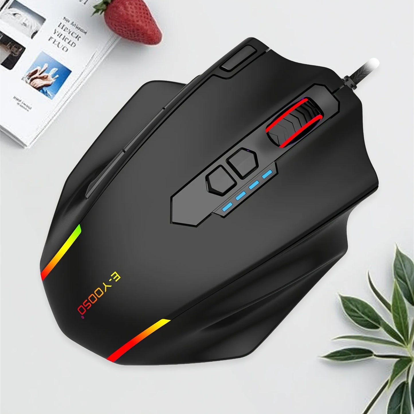 E-YOOSO X-41PRO Wired Mouse Large Gaming Mouse RGB Backlit 11 Programmable Side Buttons Support for Computer PC Laptop Mac