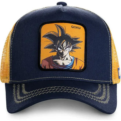 Czapka z motywem Dragon Ball Son Goku – letnia czapka podróżna z daszkiem, męska czapka z haftem w stylu hip-hopowym, z daszkiem przeciwsłonecznym, regulowana czapka typu trucker z siateczką