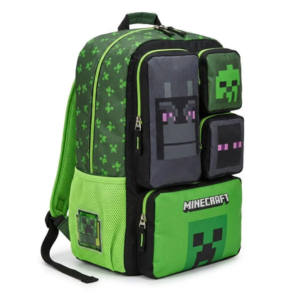 In Stock Minecraft Backpack Large Capacity Lightweight Pressure Relief Cartoon Print Outdoor Travel Hiking For Men Students