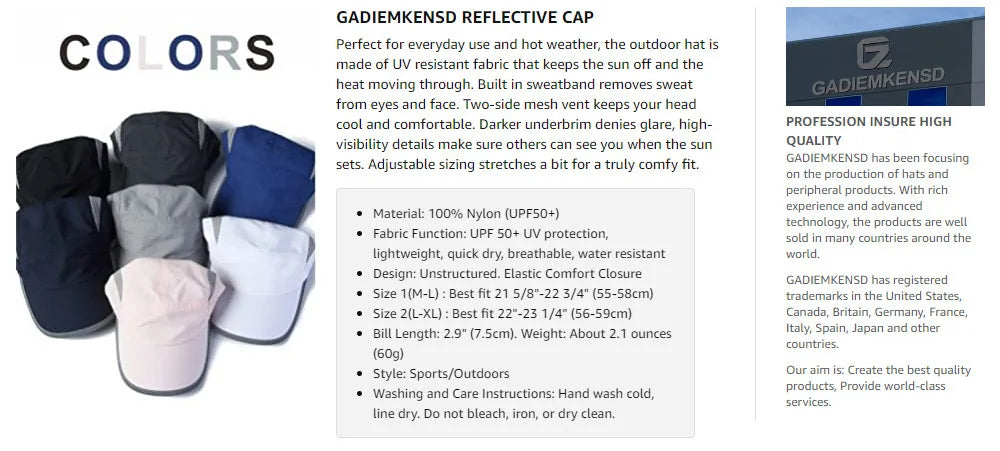 Unisex Quick Dry Running Baseball Cap Adorable Summer Sun Fishing Hat for Men Women Teens Embroidered Cool Outdoor Cap