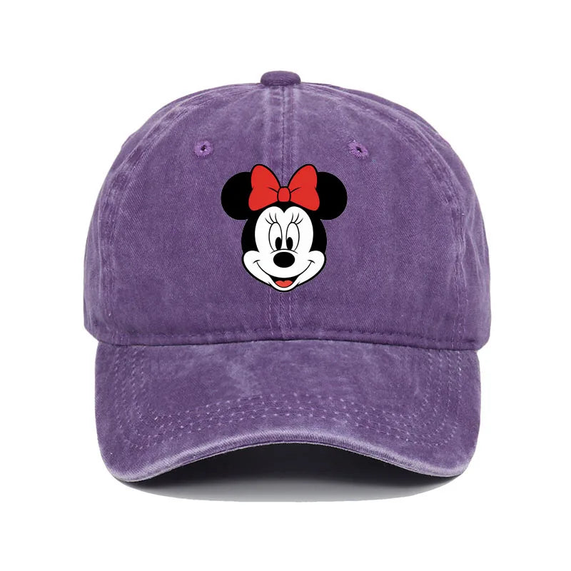 Unisex Vintage Washed Mickey Minnie Print Baseball Cap for Men Women Cartoon Trucker Hat Adjustable Snapback Casual Hip Hop Hat