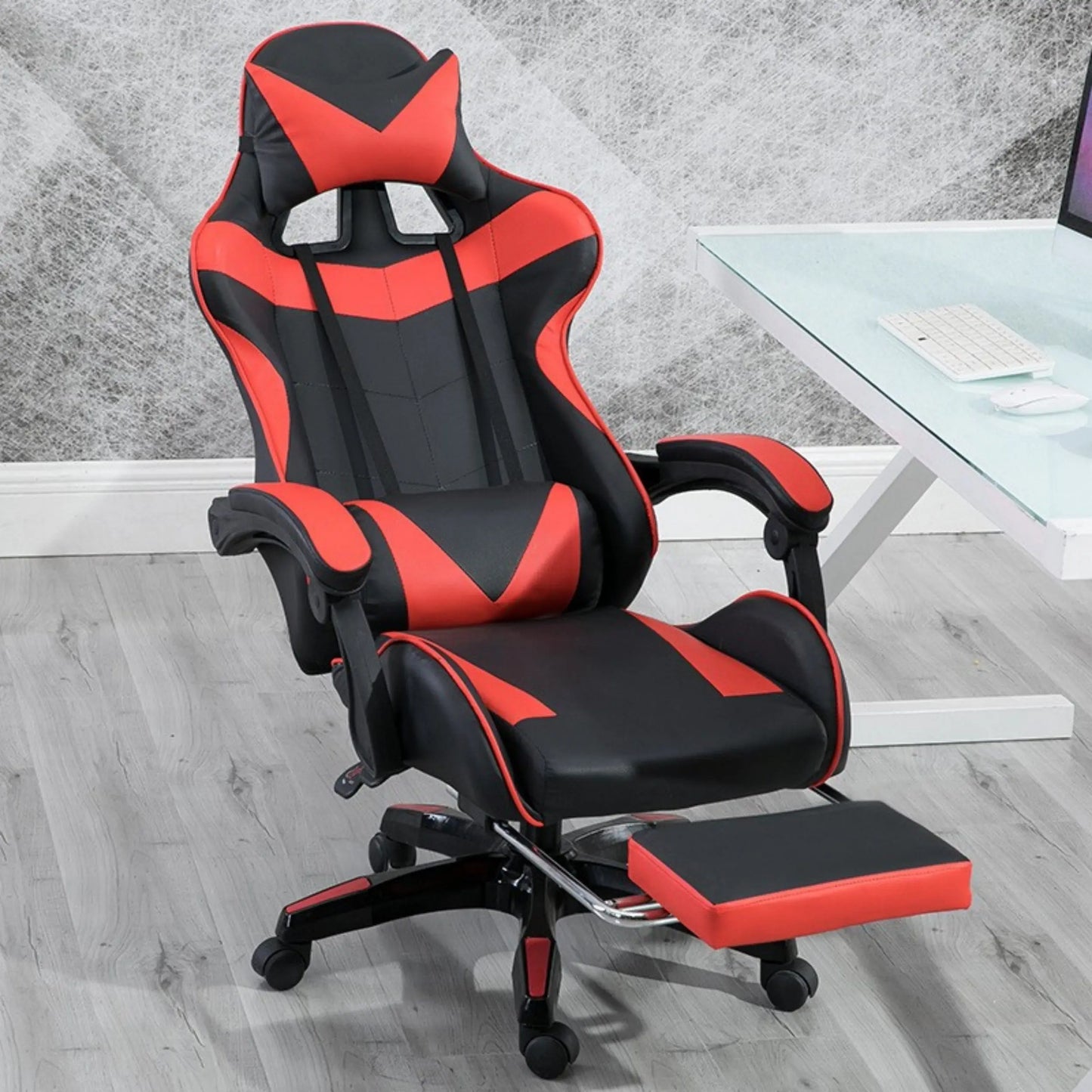 Gaming-Stuhl Gaming-Sessel höhenverstellbarer Bürostuhl mit verstellbarer Liegefunktion, Katzenohren und Kissen