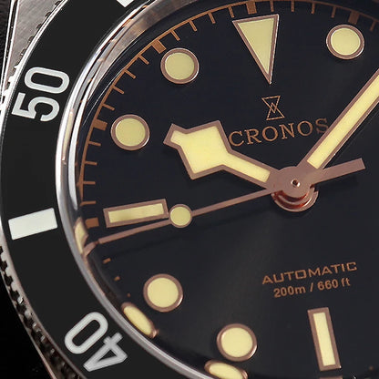 Cronos Luxury Men Watch 37mm Diver BB54 Vintage Automatic Wristwatches Female End Links Sapphire 20 Bar L6033
